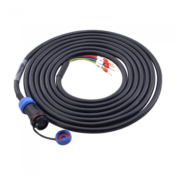 Cable de conexión de 4 pines de 10 m (393,7") con conector de aviación IP65 compatible con servomotor de la serie T6