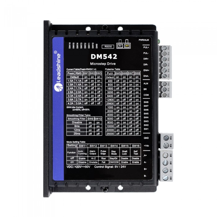 Controlador paso a paso digital Leadshine 0,5-4,2A 20-50VCC para motor paso a paso Nema 17, 23, 24