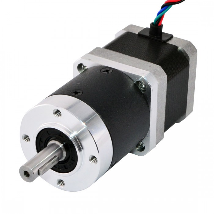 Motor paso a paso Nema 17 con caja de cambios planetaria 20:1 longitud 39 mm 39 Ncm 1,68 A 2,7V