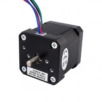 Motor paso a paso Nema 17 de doble eje bipolar 59 Ncm 4 cables 2A 2,8v 42x42x48mm