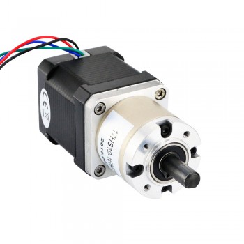 Motor paso a paso Nema 17 bipolar con caja de cambios planetaria 27:1 44Ncm longitud 48mm 1,68A 2,8V