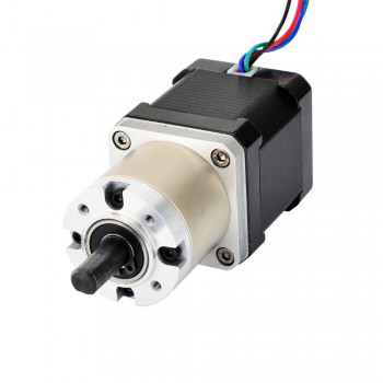 Motor paso a paso Nema 17 bipolar con caja de cambios planetaria 27:1 44Ncm longitud 48mm 1,68A 2,8V