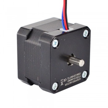 Motor paso a paso Nema 17 de doble eje bipolar 1,8 grados 26 Ncm 0,4 A 12 V 42 x 34 mm 4 cables