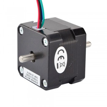 Motor paso a paso Nema 17 de doble eje, bipolar 1,8 grados, 22 Ncm 1,33 A 2,8 V 42 x 33 mm 4 cables