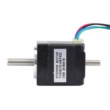 Motor paso a paso Nema 11 de doble eje bipolar 1,8 grados 7 Ncm 0,67A 3,75V 28x28x31,5mm 4 cables