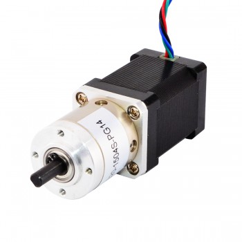 Motor paso a paso con engranaje Nema 14 bipolar longitud 52 mm con relación de engranaje 14: 1 Caja de cambios planetaria