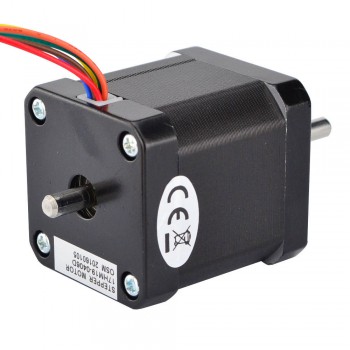 Motor paso a paso Nema 17 de doble eje unipolar 0,9 grados 32 Ncm 0,4 A 12 V 42 x 48 mm 6 cables