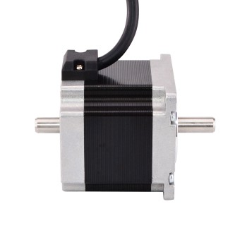 Motor paso a paso Nema 23 de doble eje Bipolar 0,9 grados 0.9Nm 0.38A 57x57x51mm 4 cables