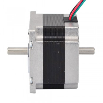 Motor paso a paso Nema 23 doble eje bipolar, 1,8 grados 0,55 Nm 2,8 A 2V 57 x 57 x 41 mm 4 cables