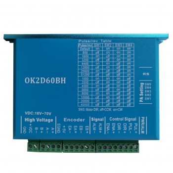 Controlador paso a paso de circuito cerrado 0~5,6A 16~70VCC para motor paso a paso Nema 23, Nema 24