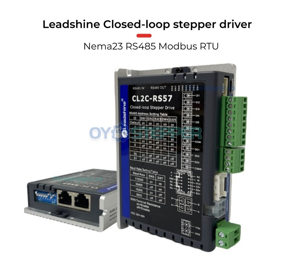 Leadshine CL2C-RS57 0-7A 20-50VCC Nema 23 RS485 Controlador de motor paso a paso de circuito cerrado